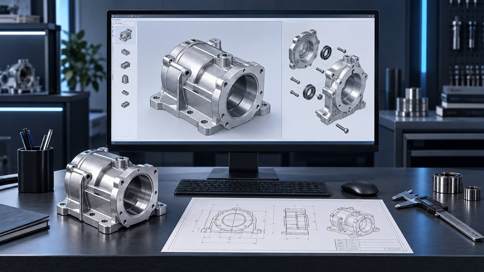 Modelagem de peças e montagens para o curso Autonomia SolidWorks