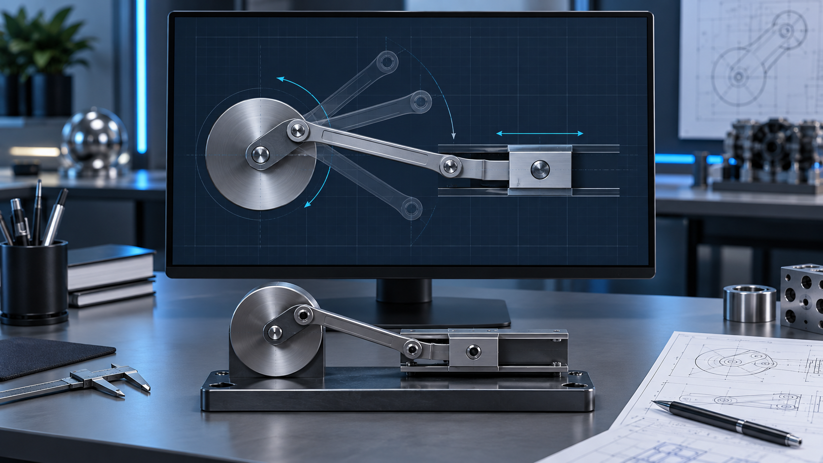 Análise de movimento de mecanismo para o curso SolidWorks Motion